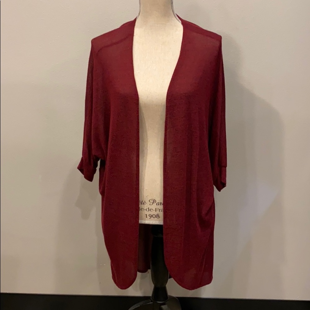 Dark red cardigan